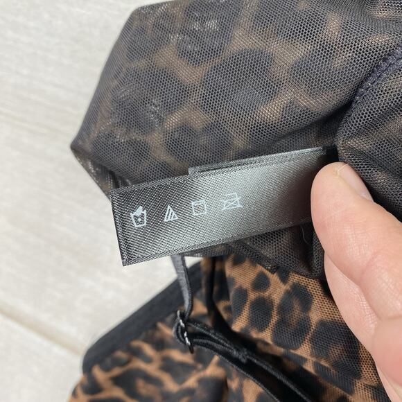 Curvy Couture Bodysuit Size 3XL Leopard Print Mesh Adjustable Stretch Top NWT - Picture 10 of 10
